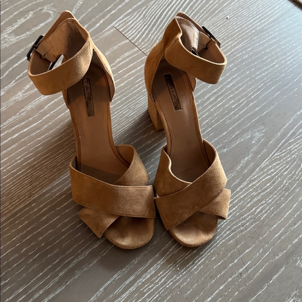 Tahari Tan Heeled Sandals